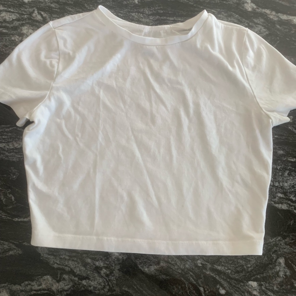 Plain white T-shirt, size M